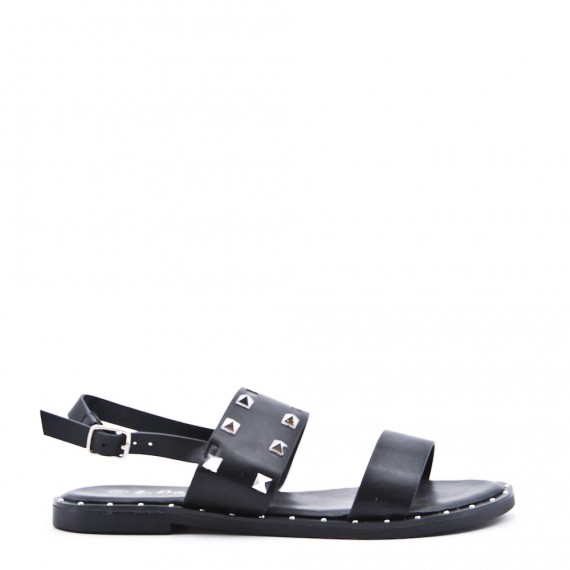 Flat sandals in faux leather for women