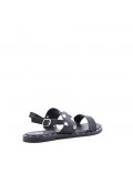 Flat sandals in faux leather for women