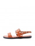 Flat sandals in faux leather for women