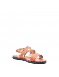 Flat sandals in faux leather for women