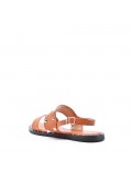 Flat sandals in faux leather for women