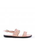 Flat sandals in faux leather for women