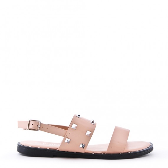 Flat sandals in faux leather for women