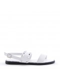 Flat sandals in faux leather for women