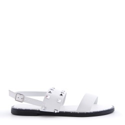 Flat sandals in faux leather for women