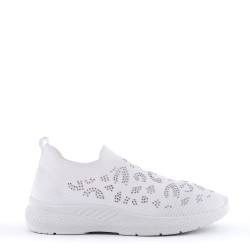 Women's mix-material sneaker without laces