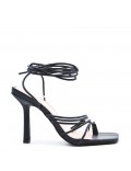 Faux leather heeled sandal