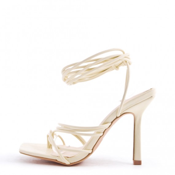 Faux leather heeled sandal