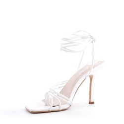 Faux leather heeled sandal