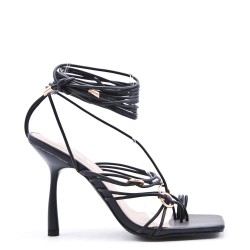 Faux leather heeled sandal