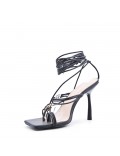 Faux leather heeled sandal