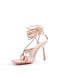 Faux leather heeled sandal