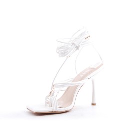 Faux leather heeled sandal