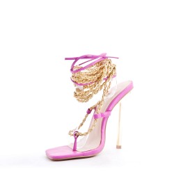 Faux leather heeled sandal