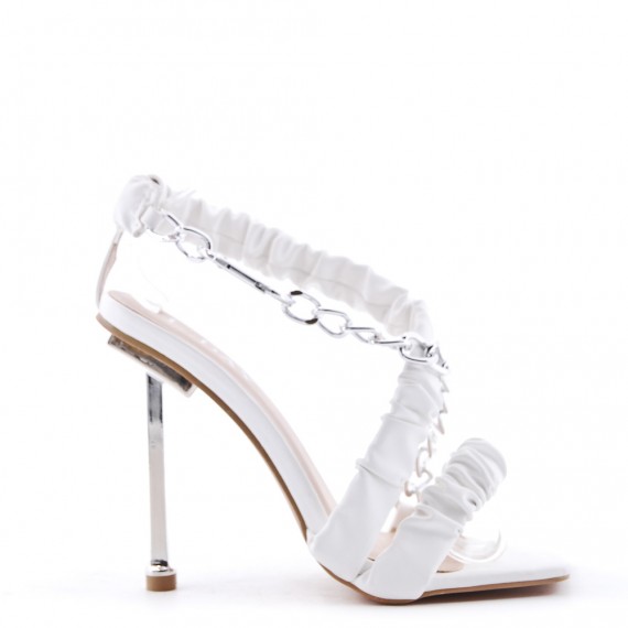 Faux leather heeled sandal