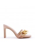 Faux leather heeled sandal