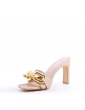 Faux leather heeled sandal