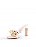 Faux leather heeled sandal