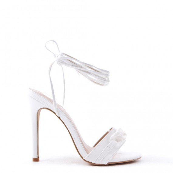 Faux leather heeled sandal