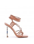 Faux leather heeled sandal