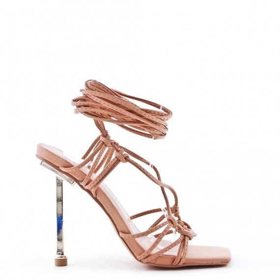 Faux leather heeled sandal