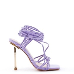 Faux leather heeled sandal