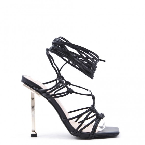 Faux leather heeled sandal