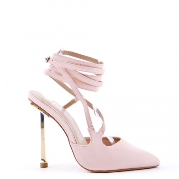 Faux leather heeled sandal