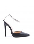 Faux leather heeled sandal