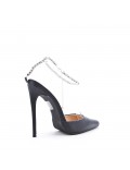 Faux leather heeled sandal