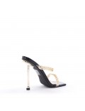 Mix-materials heeled sandal 