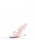 Mix-materials heeled sandal 