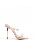 Mix-materials heeled sandal 