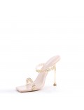 Mix-materials heeled sandal 