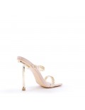 Mix-materials heeled sandal 