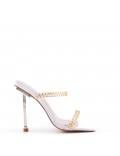 Mix-materials heeled sandal 