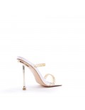 Mix-materials heeled sandal 