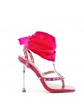 Mix-materials heeled sandal 