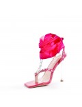 Mix-materials heeled sandal 