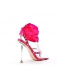 Mix-materials heeled sandal 