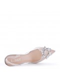 Transparent heel sandal for women