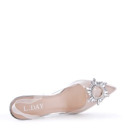 Transparent heel sandal for women