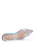 Transparent heel sandal for women