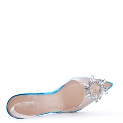 Transparent heel sandal for women