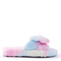 Slipper in mixed materials for women