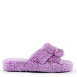 Slipper in mixed materials for women