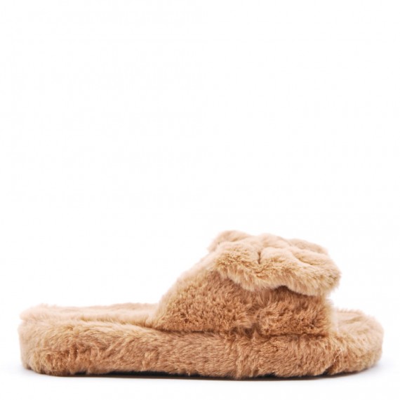 Slipper in mixed materials for women