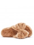 Slipper in mixed materials for women