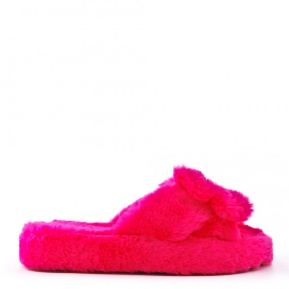 Slipper in mixed materials for women