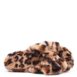 Slipper in mixed materials for women